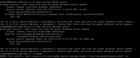 Command Sudo Service Mysql Status Is Showing Exited Instead Of Running Erpnext Frappe Forum