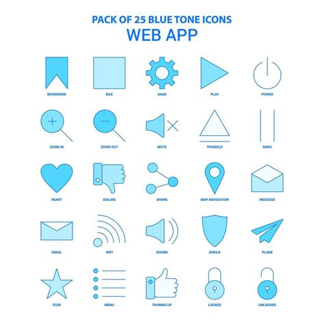 Web App Blue Tone Icon Pack Icon Sets Vector Art At Vecteezy