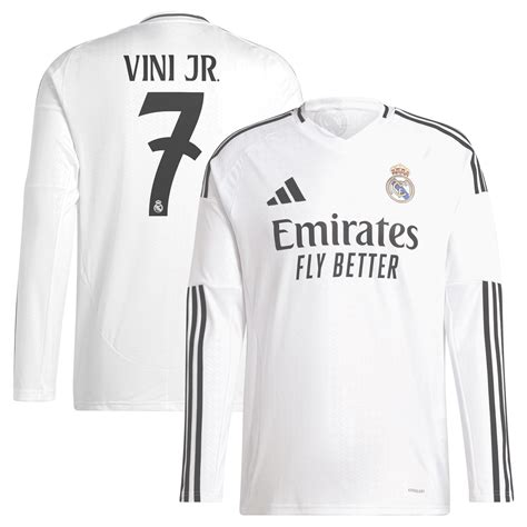 Vini Jr Real Madrid 2024 25 Home Replica Long Sleeve Player Jersey