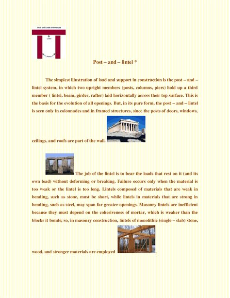 post  lintel study notes construction docsity