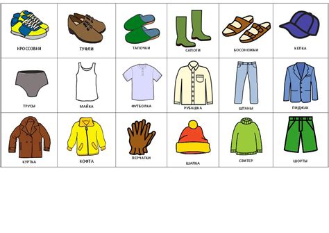 Карточки pecs одежда рисунки на русском