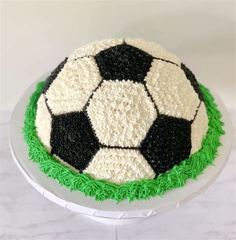 Soccer Ball Cake with Green and White Frosting