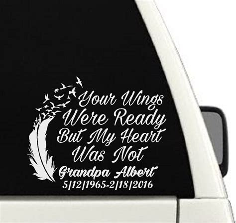 In Loving Memory Car Decal Your Wings Are Ready