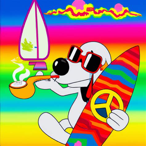 Peace Surfin Snoopy Ai Portrait 1worldblue Media