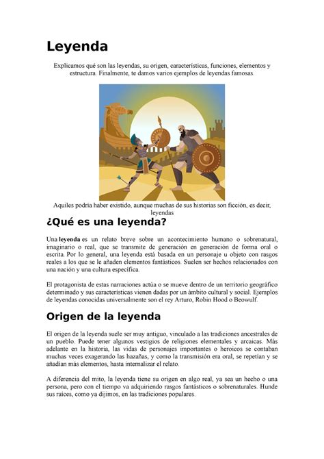 Leyenda Y An Lisis Leyenda Explicamos Qu Son Las Leyendas Su Origen