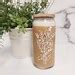 Wildflower Iced Coffee Glass Floral Beer Can Glass Iced Etsy