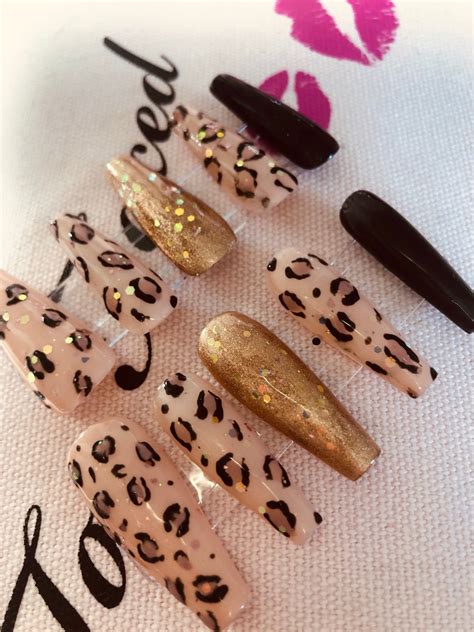Nude Leopard Press On Nails Etsy