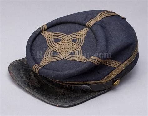 Civil War Confederate Officers Kepi Four Rows Of Soutache Braid On