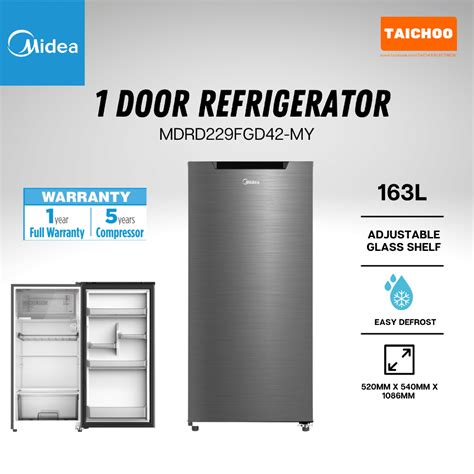 Midea Single Door Refrigerator L Silver Black Mdrd Fgd My