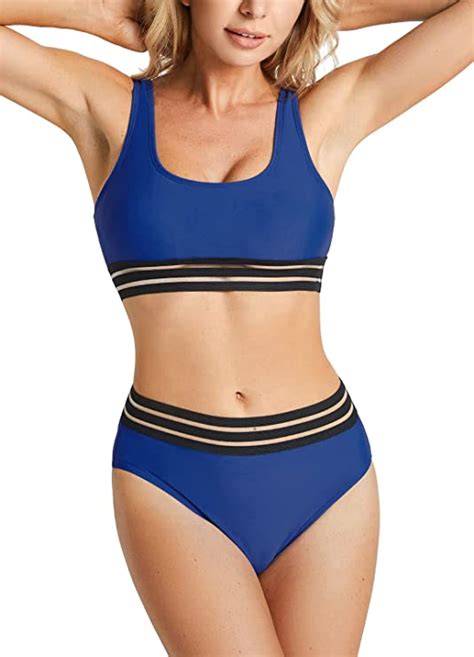 Women S Bikini Swimsuit High Waisted Two Piece Bathing Suit Wf Shopping