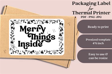 Merry Things Inside Label Thermal Png Graphic By Planstocraft