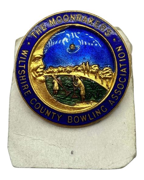 Vintage The Moonrakers Wiltshire County Bowling Association Badge