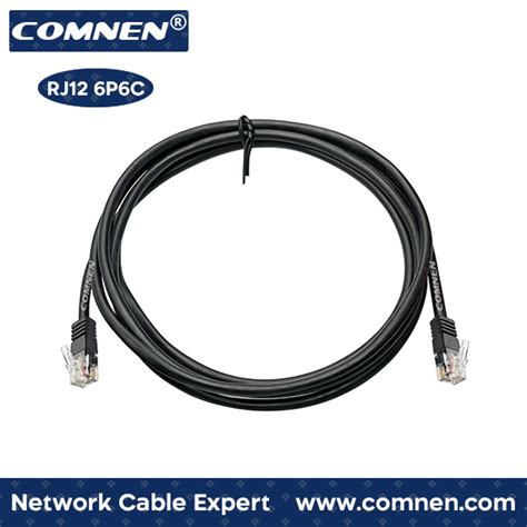 Molded RJ12 6P6C Modular Cable Straight Though Phone Cable