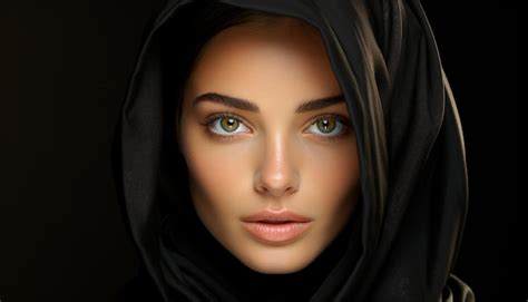 Una bellissima giovane donna in hijab trasuda eleganza e sensualità