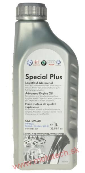 G052167M2 Originál olej Special Plus 5W-40 1L - VW, Škoda, Seat, Audi