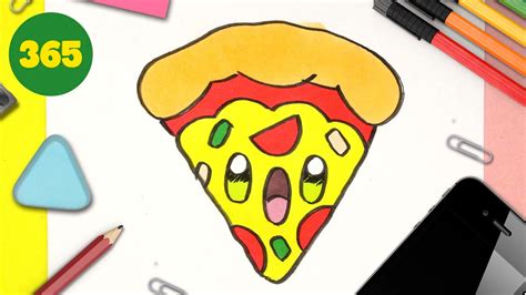 COMMENT DESSINER PIZZA KAWAII ÉTAPE PAR ÉTAPE Dessins kawaii facile