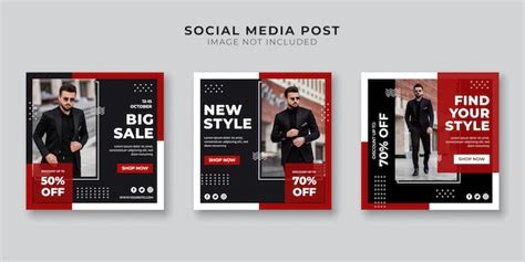 Premium Vector Fashion Social Media Banner Set