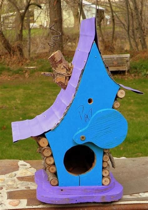 Bird House Birdhouse Whimiscal Birdhouse In Color Options Etsy Bird