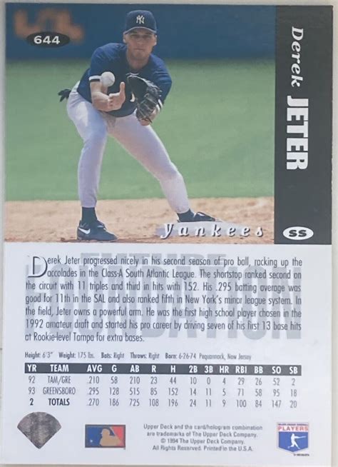 Collector S Choice Derek Jeter Future Foundation Rookie Card