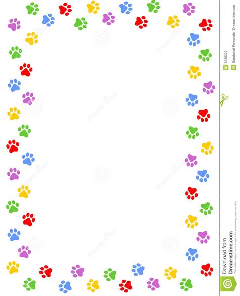 Dog Paw Print Border Template