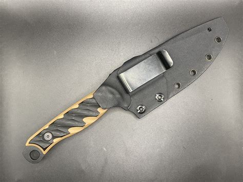 Half Face Blades Crow Scout Desert G10 Black Cerakote S35VN W Kydex