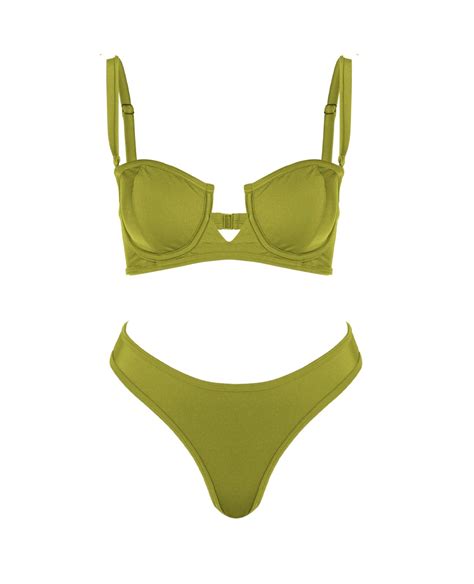Coco Bikini In Green Cherina Beachwear