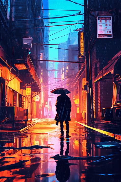 Neon Lit City Influenced By The Works Of Syd Mead Raiart