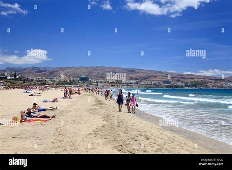 Canary Islands Gran Canaria Playa Del Ingles Beach Stock Photo Alamy