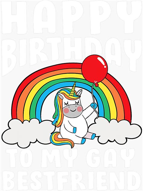 Pegatina Feliz cumpleaños lgbt a mi mejor amigo gay de BackerNorbert Redbubble