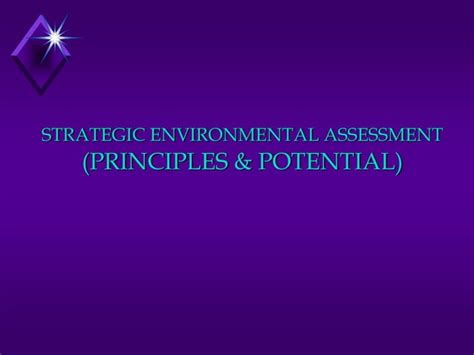 Strategic Environmental Assessment Principles And Potential Pdf