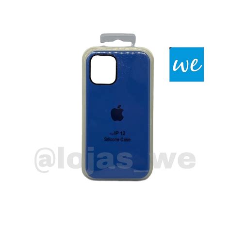 Capa Case Silicone Aveludado Iphone 12 5 4 Azul Royal Submarino