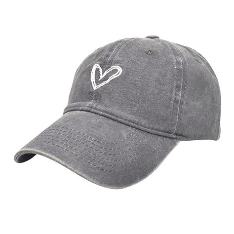 Gzwyht Visors Visor Hats Love Embroidered Washed Baseball Cap Sun Visor