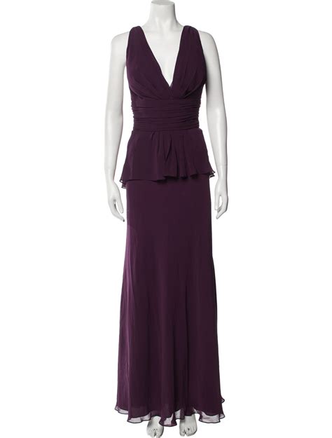 Watters and Watters V-Neck Long Dress - Purple Dresses, Clothing