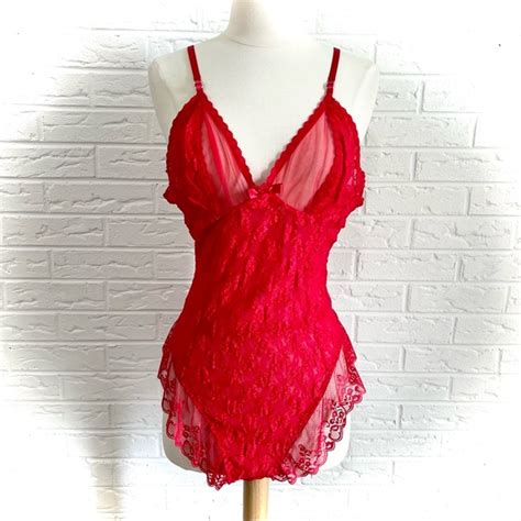 Vintage Intimates Sleepwear Nwt Vintage Escante Collection Lingerie Lace Bodysuit
