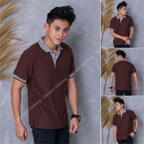 Jual Kaos Polo Unisex Coklat Kerah Abu Kaos Kerah Poloshirt Polo