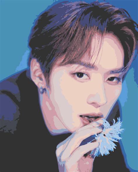 Картина раскраска по номерам 40х50 Корейски певец Ли Минхо Lee Know ...