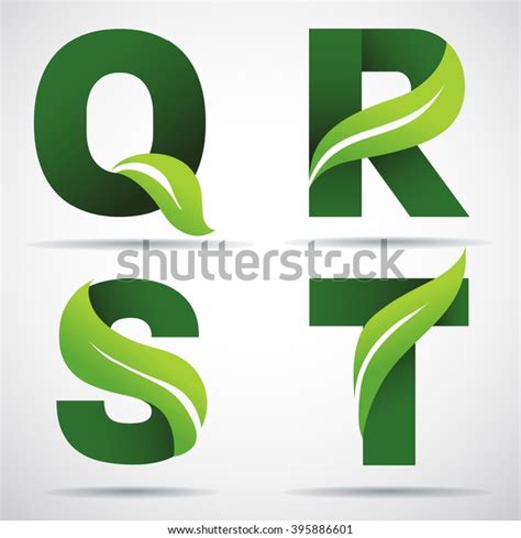 Vector Green Alphabet Set Eco Letters Stock Vector Royalty Free