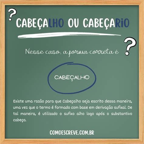 cabecalho ou cabecario qual  forma correta