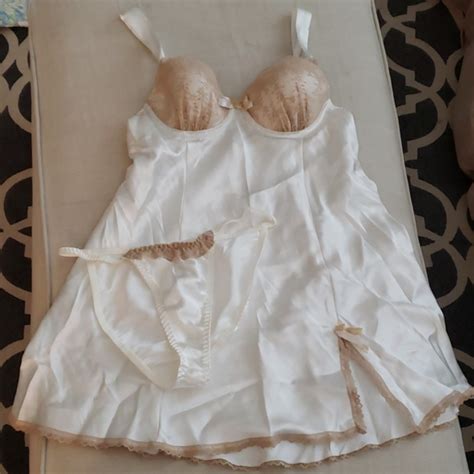 Linea Donatella Intimates Sleepwear Nwot Linea Donatella White Silky Lingerie Set Poshmark
