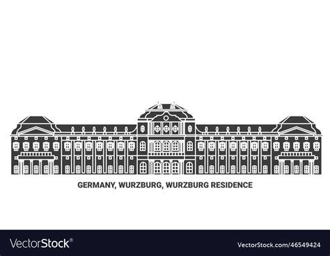 Germany Wurzburg Residence Travel Royalty Free Vector Image