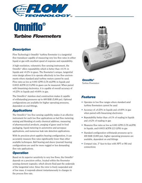 Pdf Omniflow Turbine Flow Meters Dokumen Tips