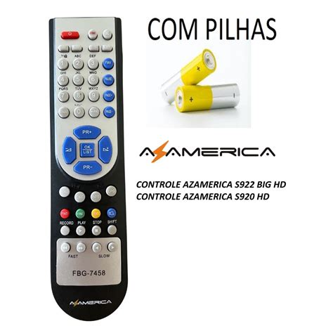 Controle Remoto Receptor Azamerica S Hd Big S Hd Pronta Entrega