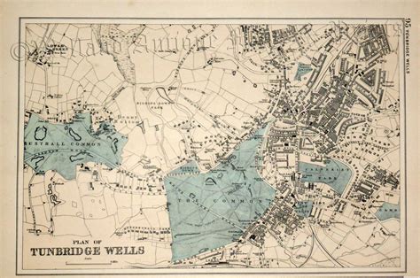 Plan Of Tunbridge Wells By G W Bacon C1889 Welland Antique Maps