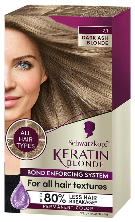 Amazon Schwarzkopf Keratin Color Permanent Hair Color Dark Ash Blonde Application