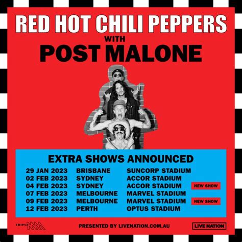 Red Hot Chili Peppers Add Extra Dates To Australian Tour Due To Overwhelming Demand
