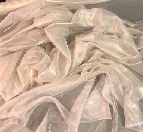 Silk chiffon 54 wide Ivory gold matalic french silk chiffon fabric sold ...
