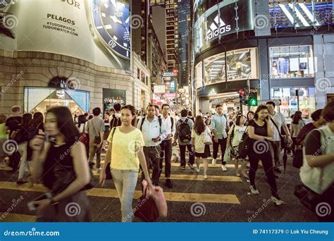 Hong Kong Famous Nightlife Place Lan Kwai Fong Editorial Stock Image