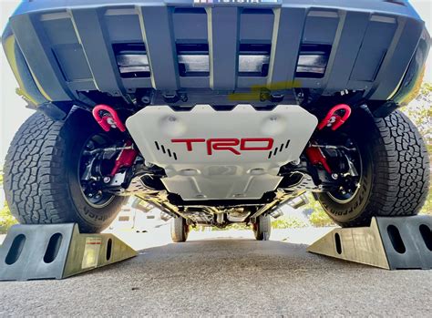 trd front skid plate install   tacoma  tacoma forum
