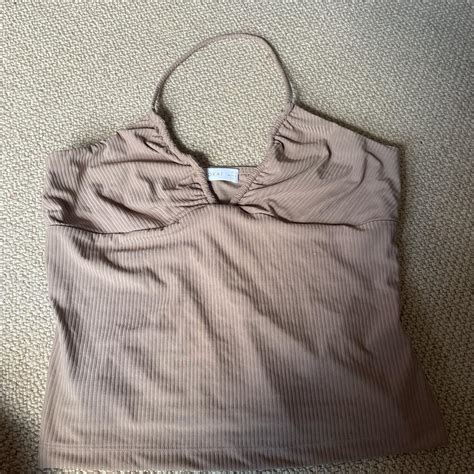 Nude Halterneck Kookai Y K Top Very Flattering Size M Depop