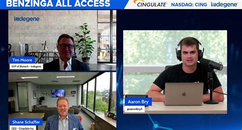 Benzinga Webinar Featuring Tim Moore And Cingulates Ceo Shane Schaffer